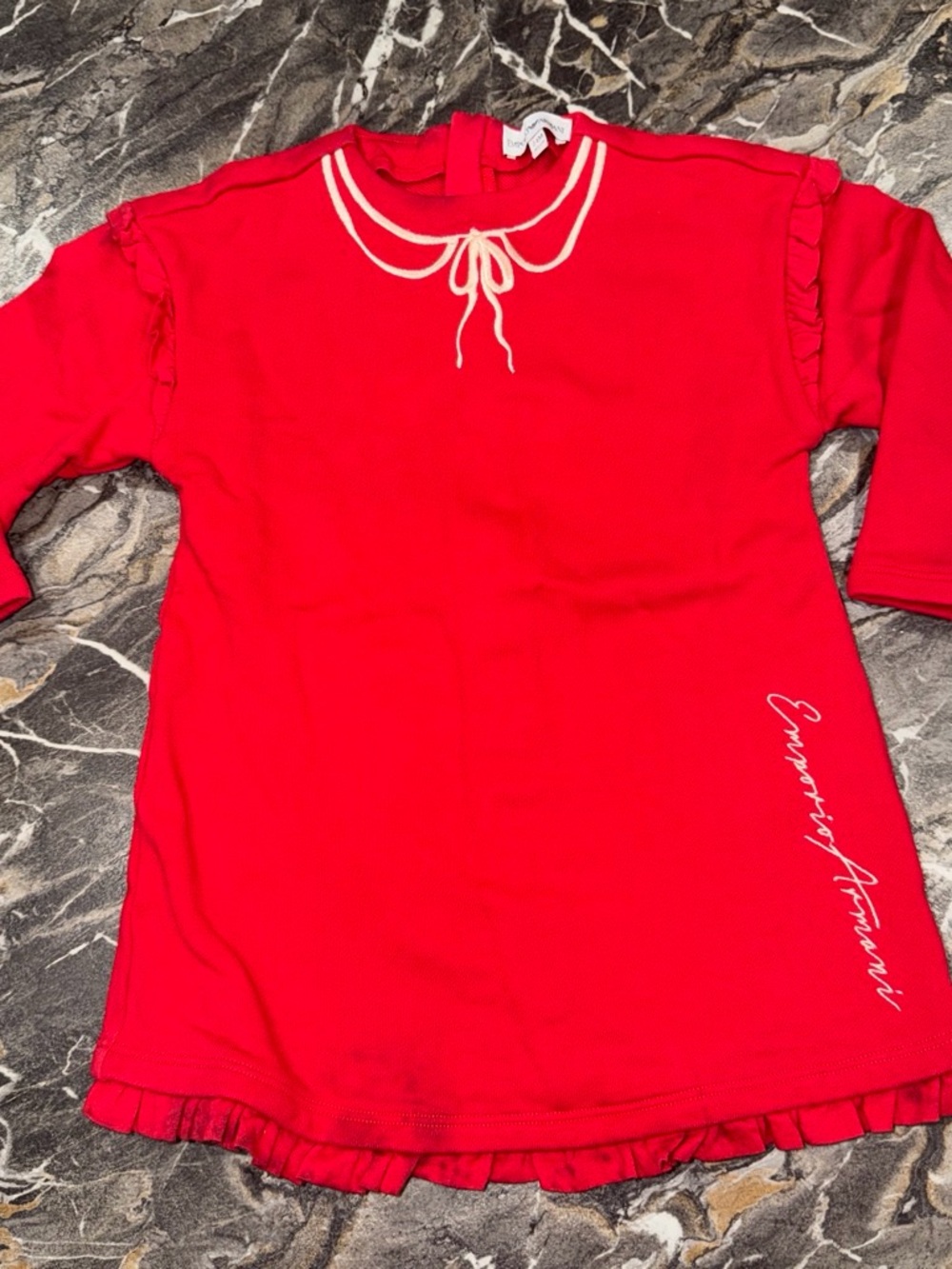 Emporio Armani Kids Red Long-Sleeve dress